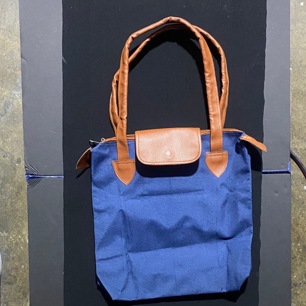 Elegant Navy and Tan Tote Bag
